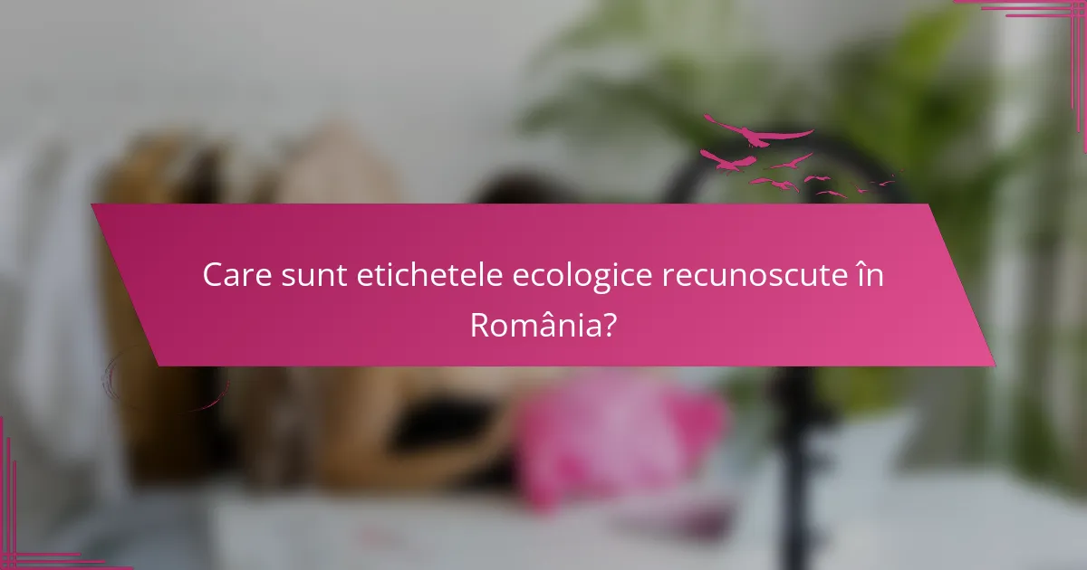 Care sunt etichetele ecologice recunoscute în România?