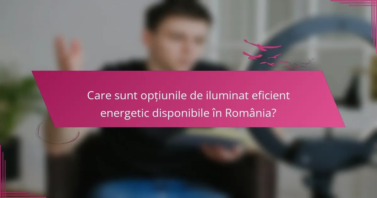 Care sunt opțiunile de iluminat eficient energetic disponibile în România?