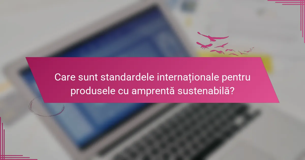 Care sunt standardele internaționale pentru produsele cu amprentă sustenabilă?
