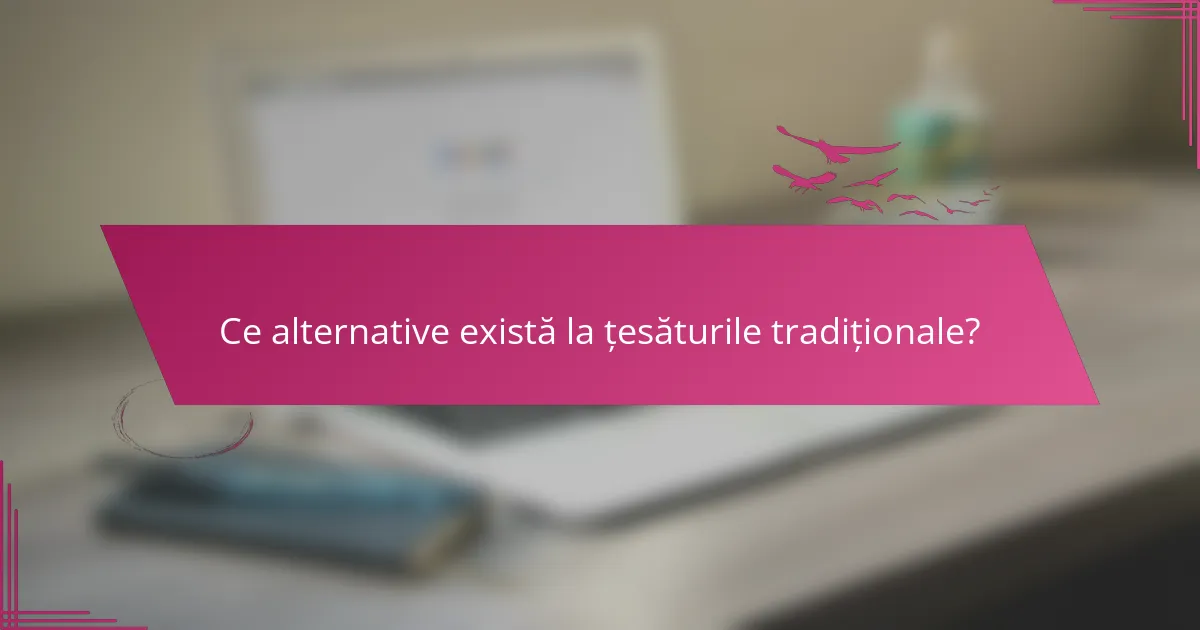 Ce alternative există la țesăturile tradiționale?