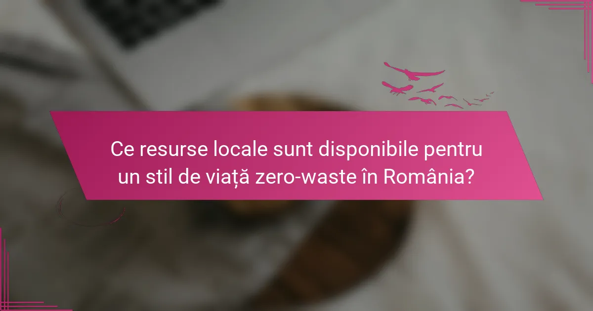 Ce resurse locale sunt disponibile pentru un stil de viață zero-waste în România?