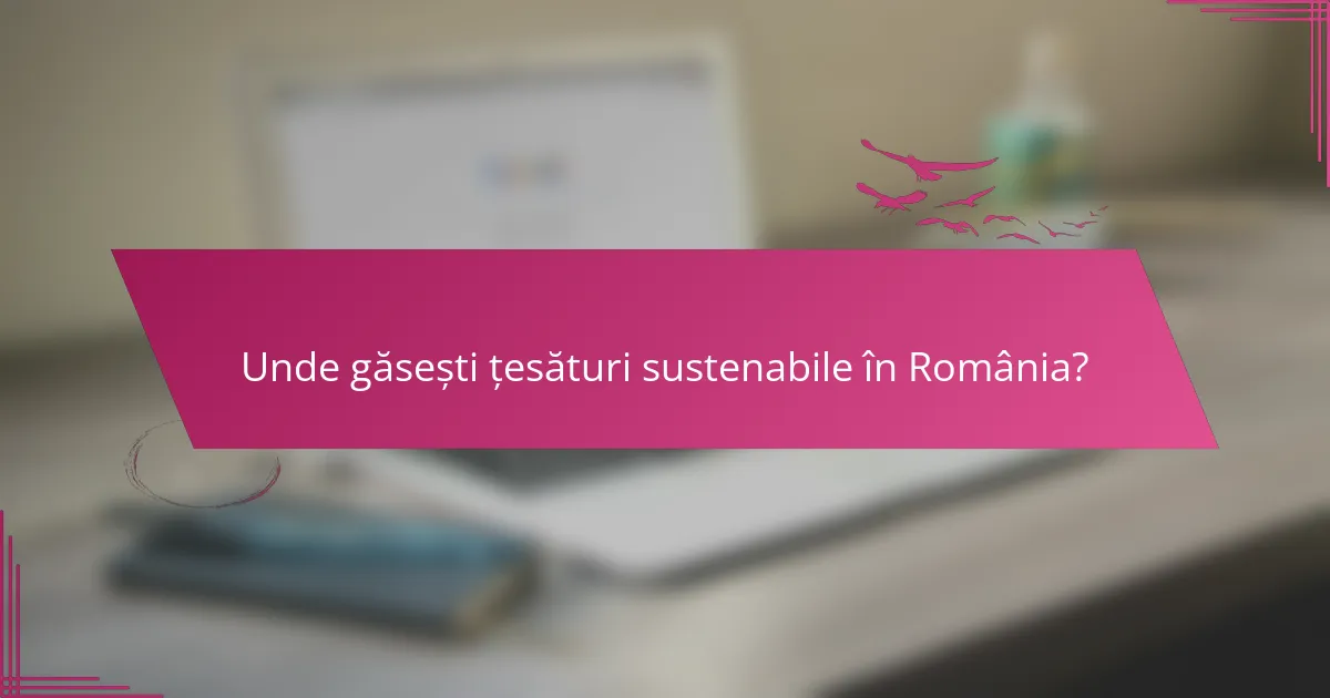 Unde găsești țesături sustenabile în România?